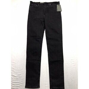 NWT ALL SAINTS Mast Fray Waist Jean Women 31 (28x30) Black Skinny Hi Waist Taper